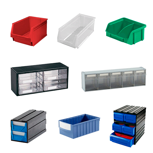 cajones de plástico para ordenación, bacs de almacén, clasificadores