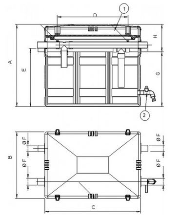 ACUMULADOR DE GRASAS BAJO FREGADERO 20 L