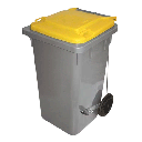 CONTENEDOR 80L CON PEDAL  GRIS/AMARILLO490x525x655 AR