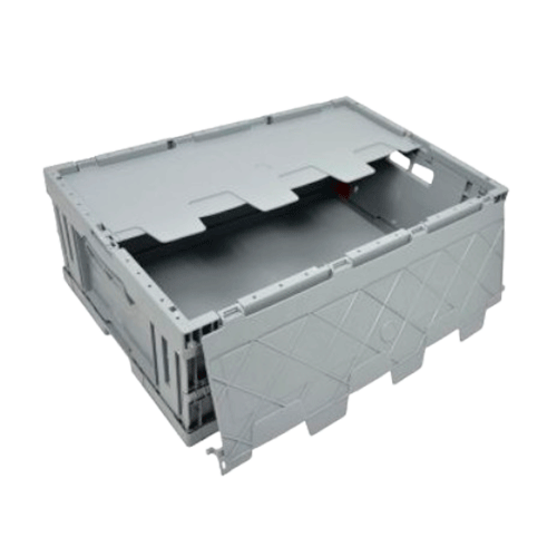 CUBETA PLEGABLE GRIS CON TAPA 600x400x223mm