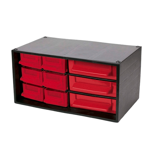 MULTIBOX 3+6 CAJONES ROJO 280X167X140 MM