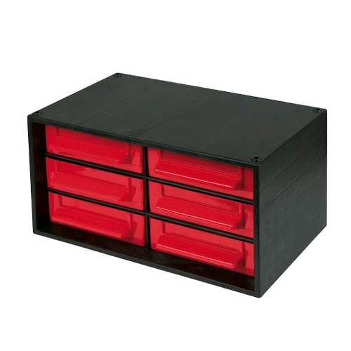 MULTIBOX 6 CAJONES ROJO 280x167x140 MM