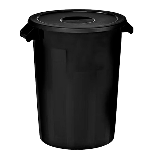 BARREÑO CON TAPA NEGRO 100L