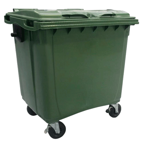 CONTENEDOR 800 L. JC TAPA PLANA Y RUEDAS