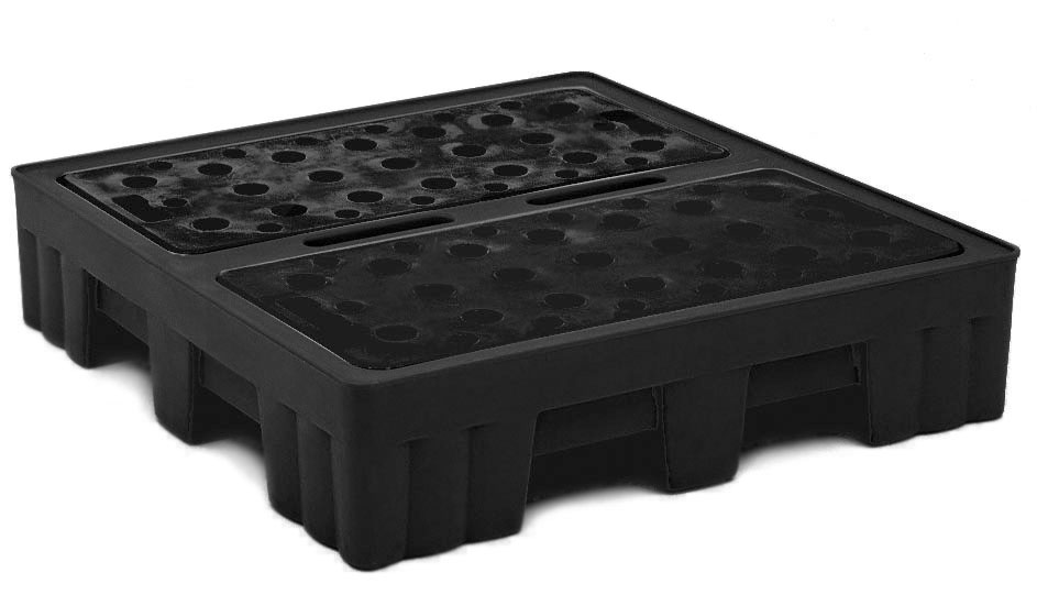 PALET RETENCION 240L 4B LOSETA NEGRO 1300X1300X285