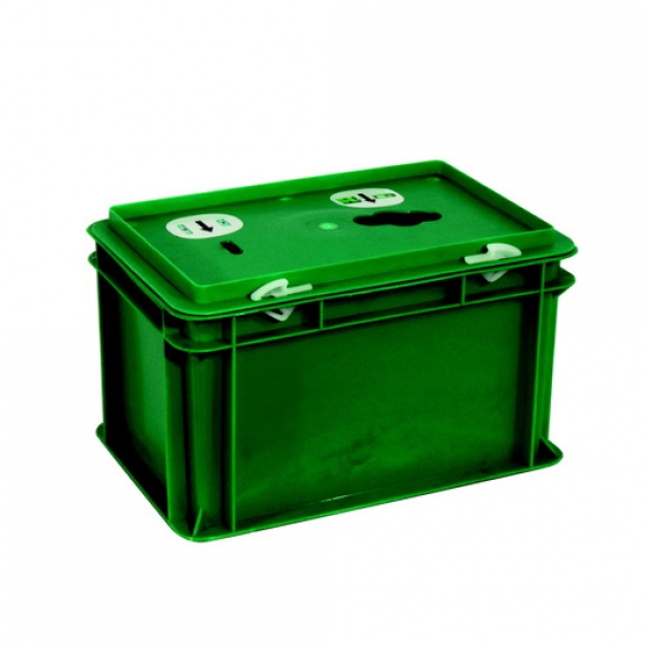 CAJA PARA PILAS VERDE  7L